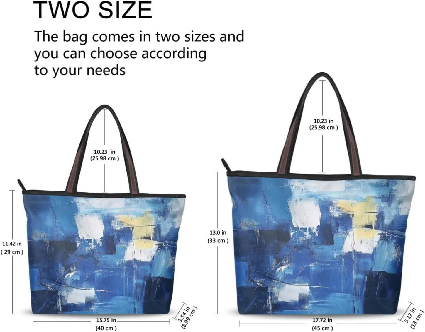 JSTEL Tote Bag for Women with Zipper,Polyester Tote Purse Holiday Tote Bag Work Handbag Women Gift