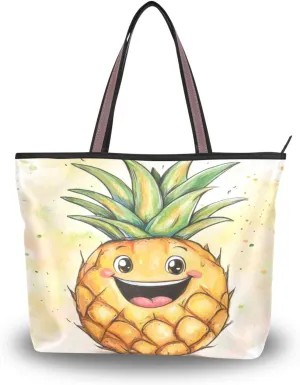 JSTEL Tote Bag for Women with Zipper,Polyester Tote Purse Holiday Tote Bag Work Handbag Women Gift