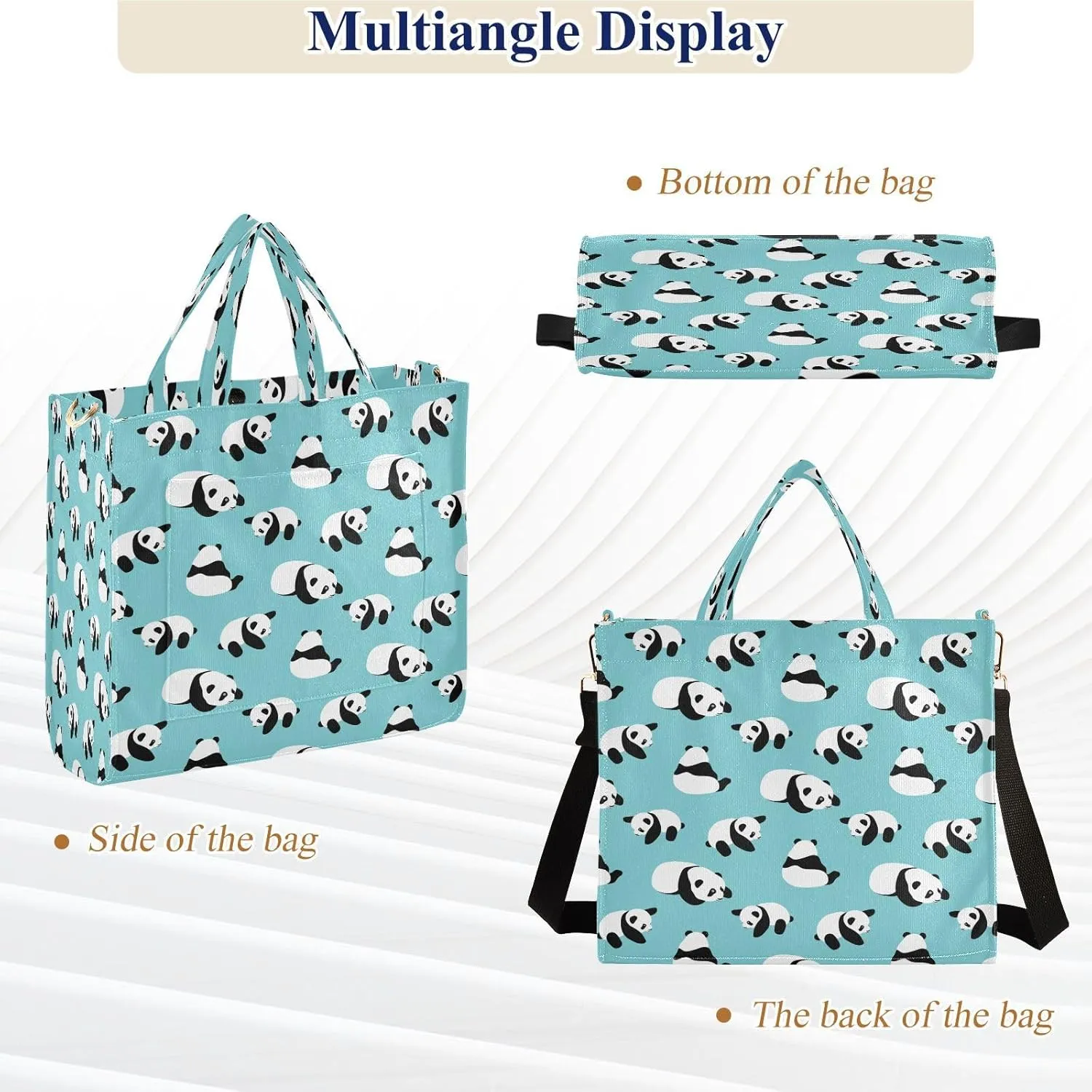 JSTEL Tote Bag for Women with Zipper,Polyester Tote Purse Holiday Tote Bag Work Handbag Women Gift