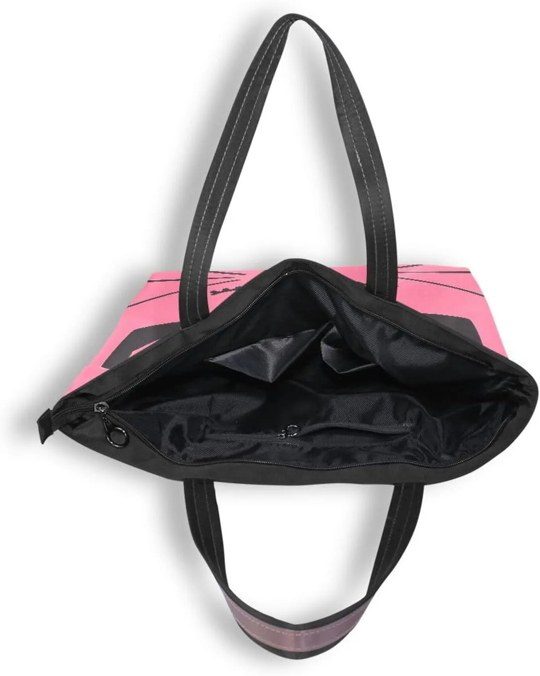JSTEL Tote Bag for Women with Zipper,Polyester Tote Purse Holiday Tote Bag Work Handbag Women Gift