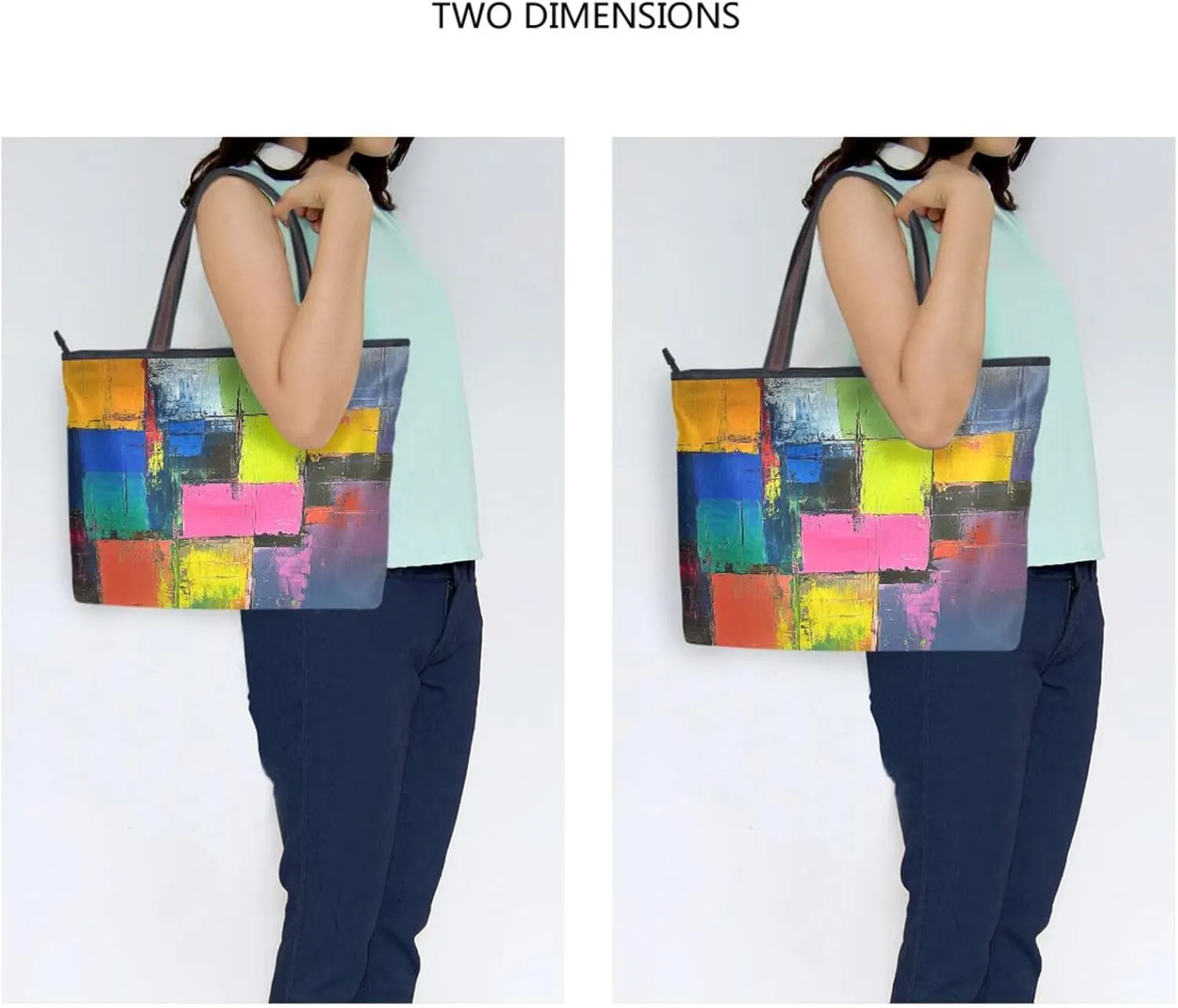 JSTEL Tote Bag for Women with Zipper,Polyester Tote Purse Holiday Tote Bag Work Handbag Women Gift