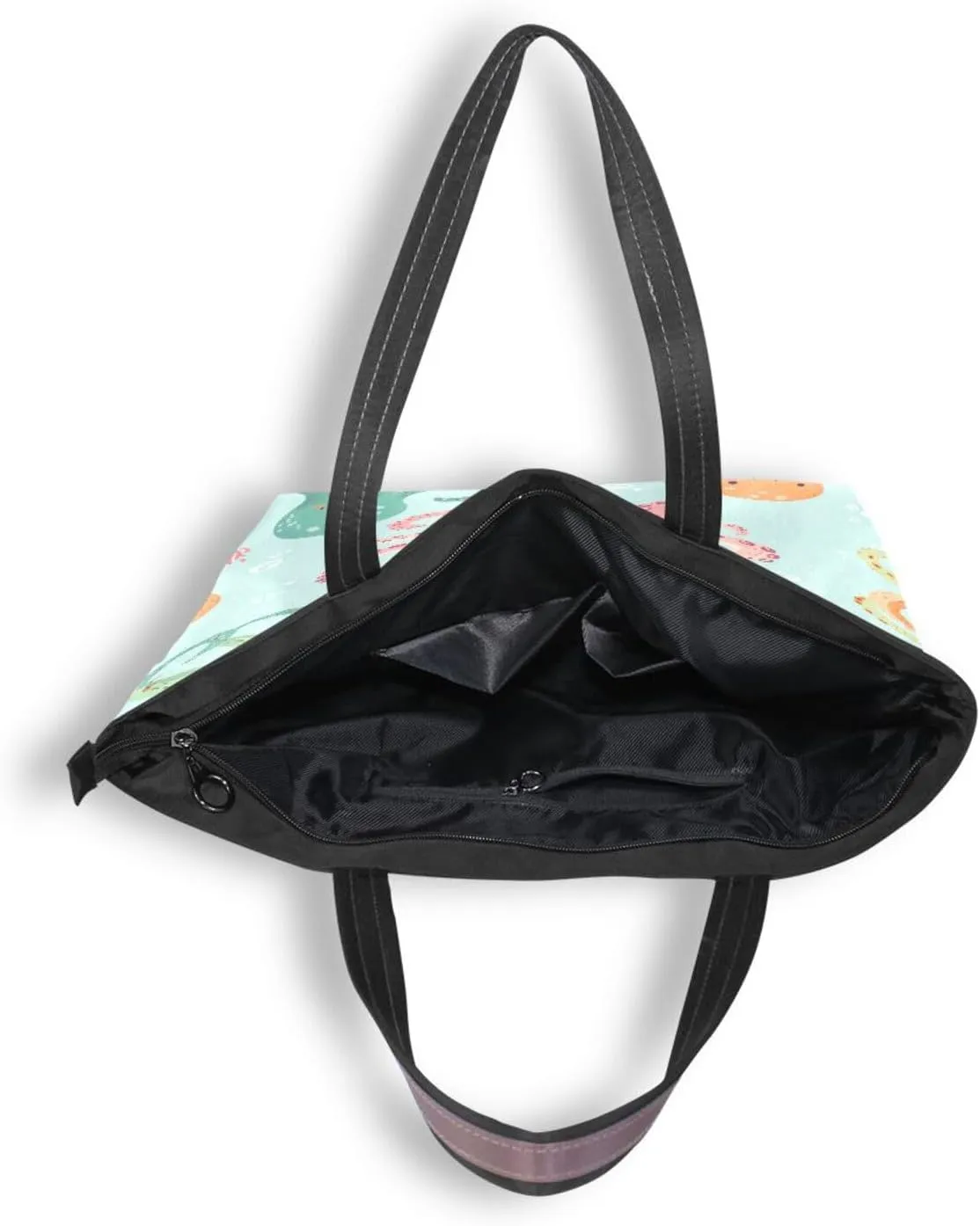 JSTEL Tote Bag for Women with Zipper,Polyester Tote Purse Holiday Tote Bag Work Handbag Women Gift