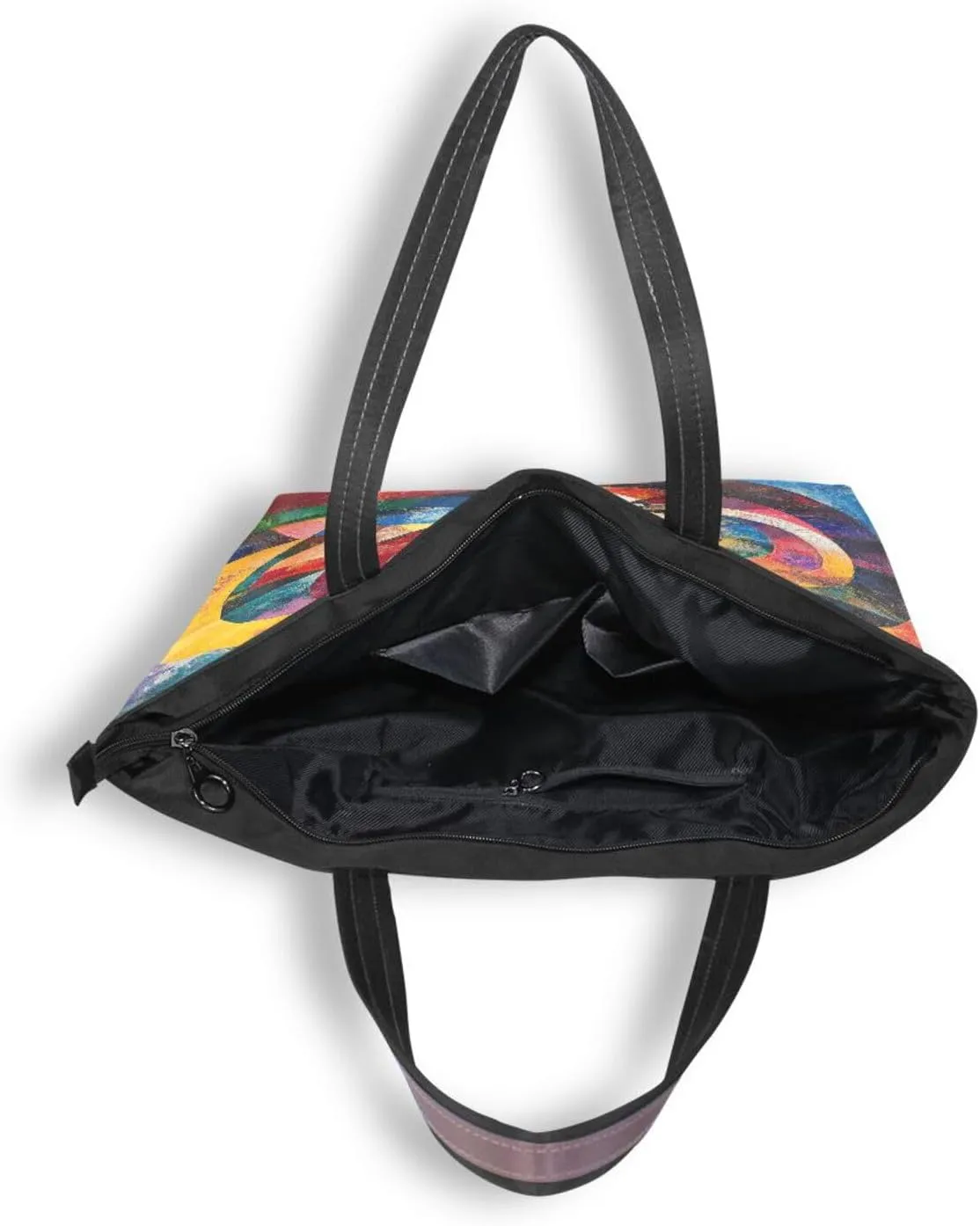 JSTEL Tote Bag for Women with Zipper,Polyester Tote Purse Holiday Tote Bag Work Handbag Women Gift