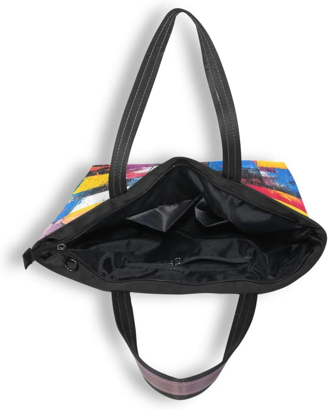 JSTEL Tote Bag for Women with Zipper,Polyester Tote Purse Holiday Tote Bag Work Handbag Women Gift