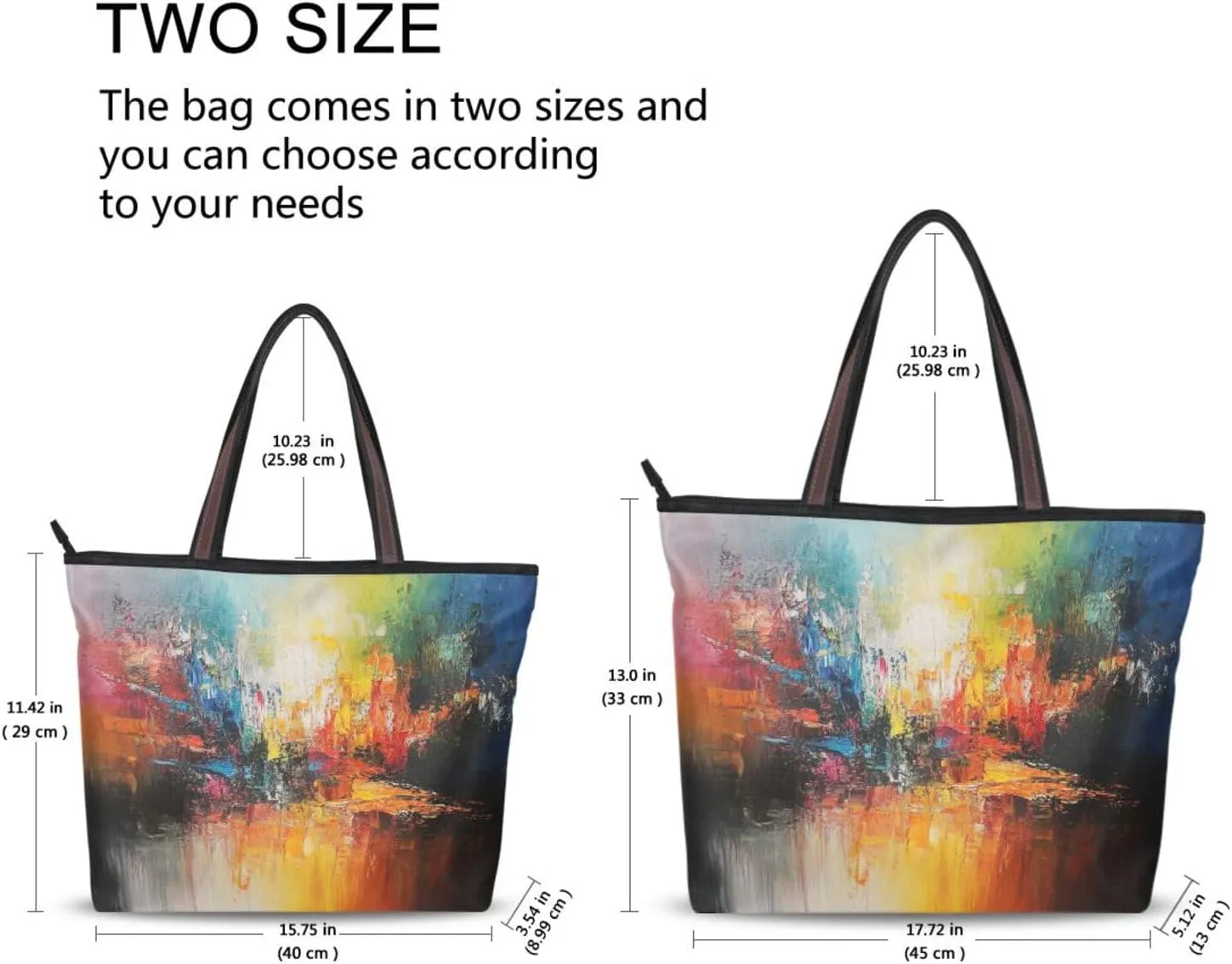 JSTEL Tote Bag for Women with Zipper,Polyester Tote Purse Holiday Tote Bag Work Handbag Women Gift