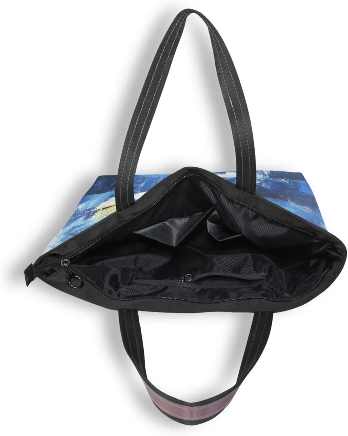 JSTEL Tote Bag for Women with Zipper,Polyester Tote Purse Holiday Tote Bag Work Handbag Women Gift