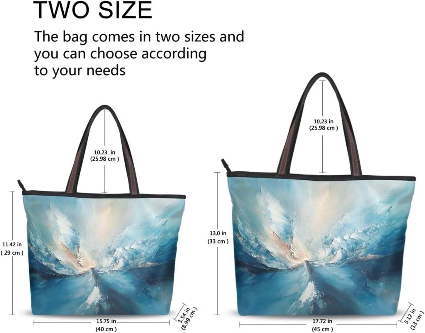 JSTEL Tote Bag for Women with Zipper,Polyester Tote Purse Holiday Tote Bag Work Handbag Women Gift