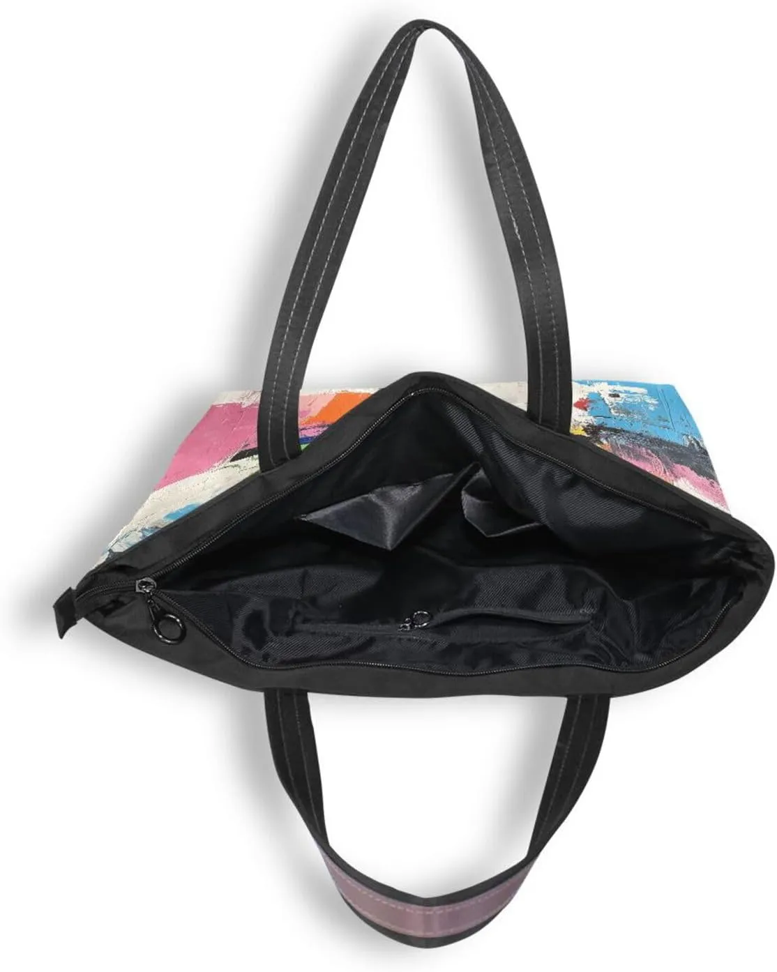 JSTEL Tote Bag for Women with Zipper,Polyester Tote Purse Holiday Tote Bag Work Handbag Women Gift