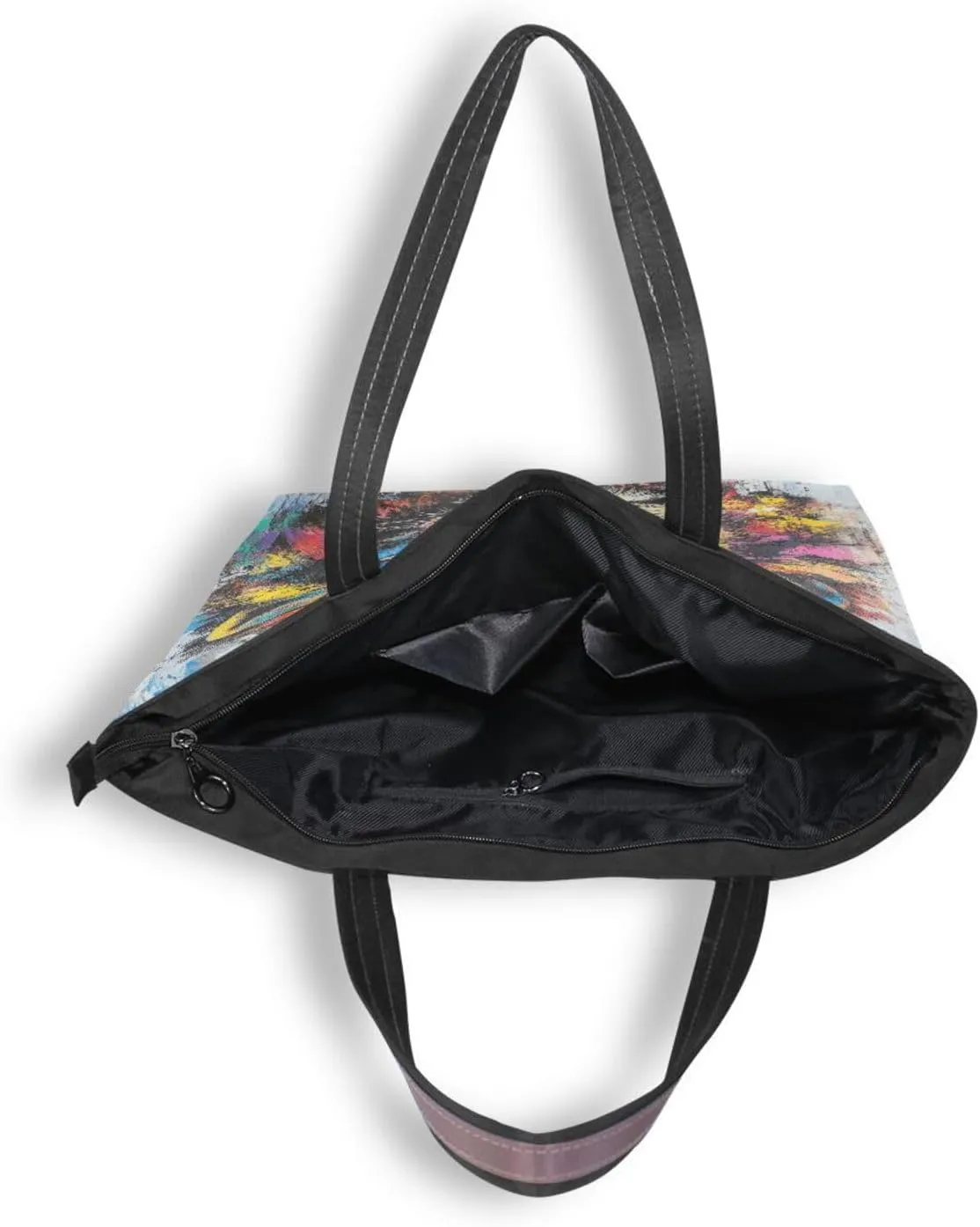 JSTEL Tote Bag for Women with Zipper,Polyester Tote Purse Holiday Tote Bag Work Handbag Women Gift