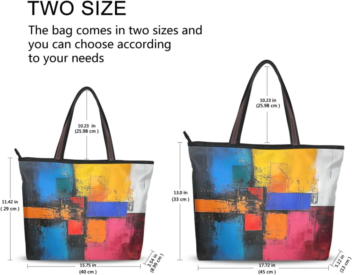 JSTEL Tote Bag for Women with Zipper,Polyester Tote Purse Holiday Tote Bag Work Handbag Women Gift