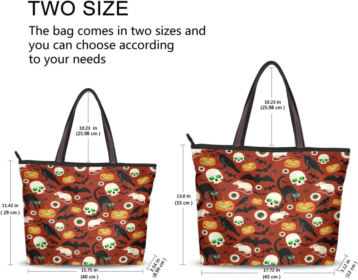 JSTEL Tote Bag for Women with Zipper,Polyester Tote Purse Holiday Tote Bag Work Handbag Women Gift