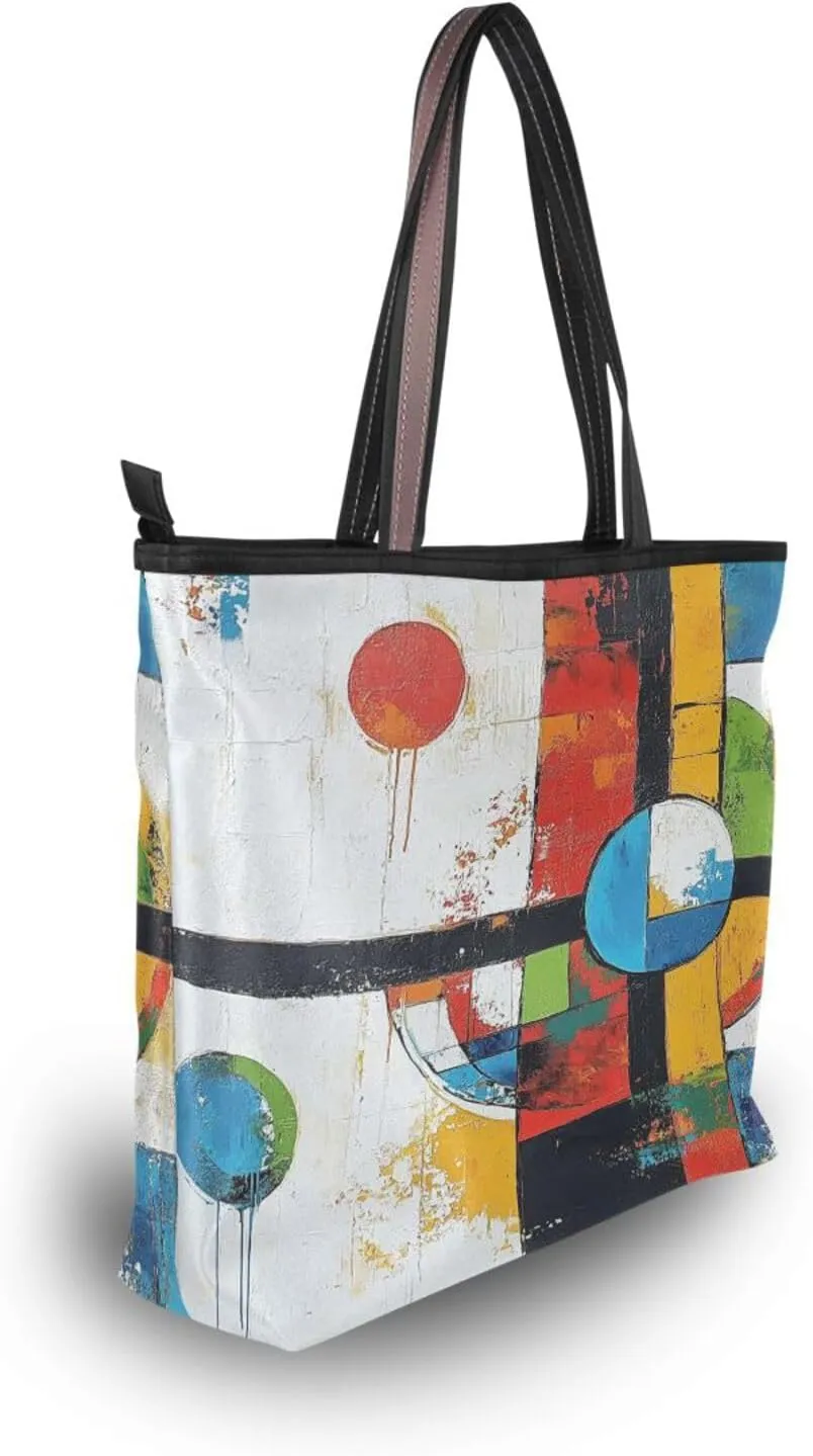 JSTEL Tote Bag for Women with Zipper,Polyester Tote Purse Holiday Tote Bag Work Handbag Women Gift