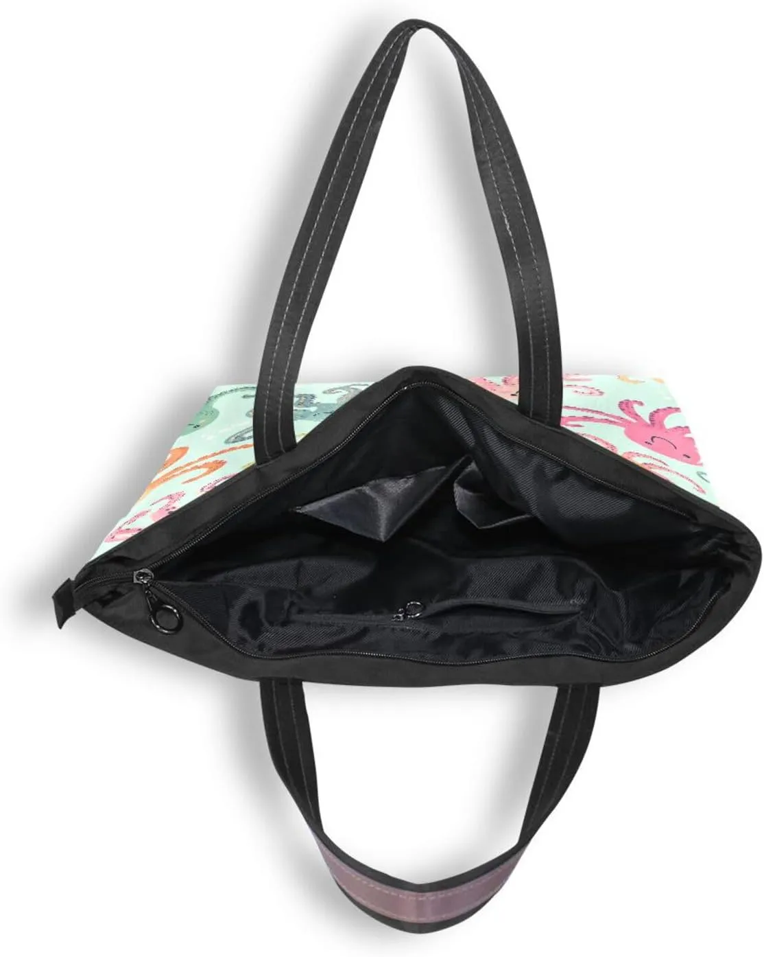 JSTEL Tote Bag for Women with Zipper,Polyester Tote Purse Holiday Tote Bag Work Handbag Women Gift