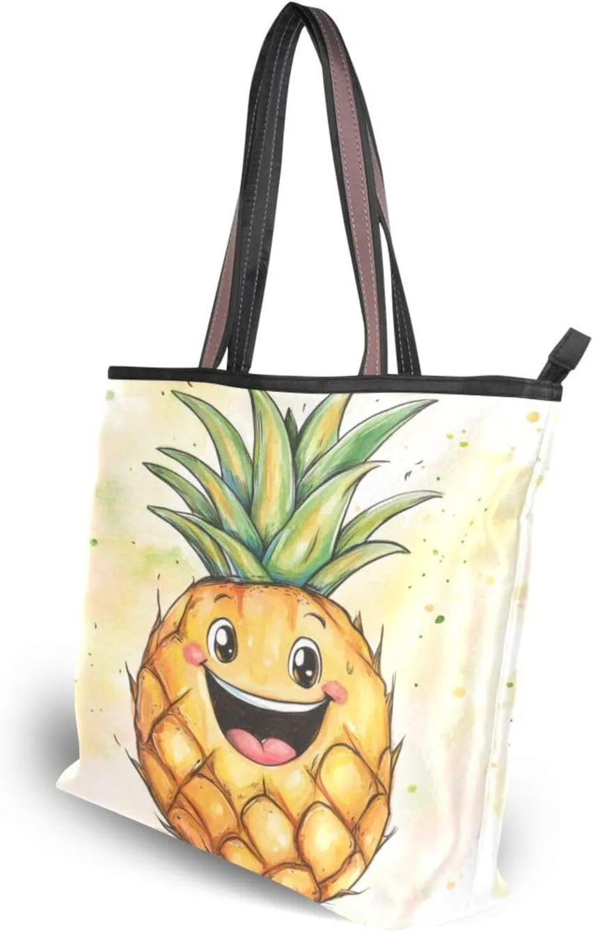 JSTEL Tote Bag for Women with Zipper,Polyester Tote Purse Holiday Tote Bag Work Handbag Women Gift