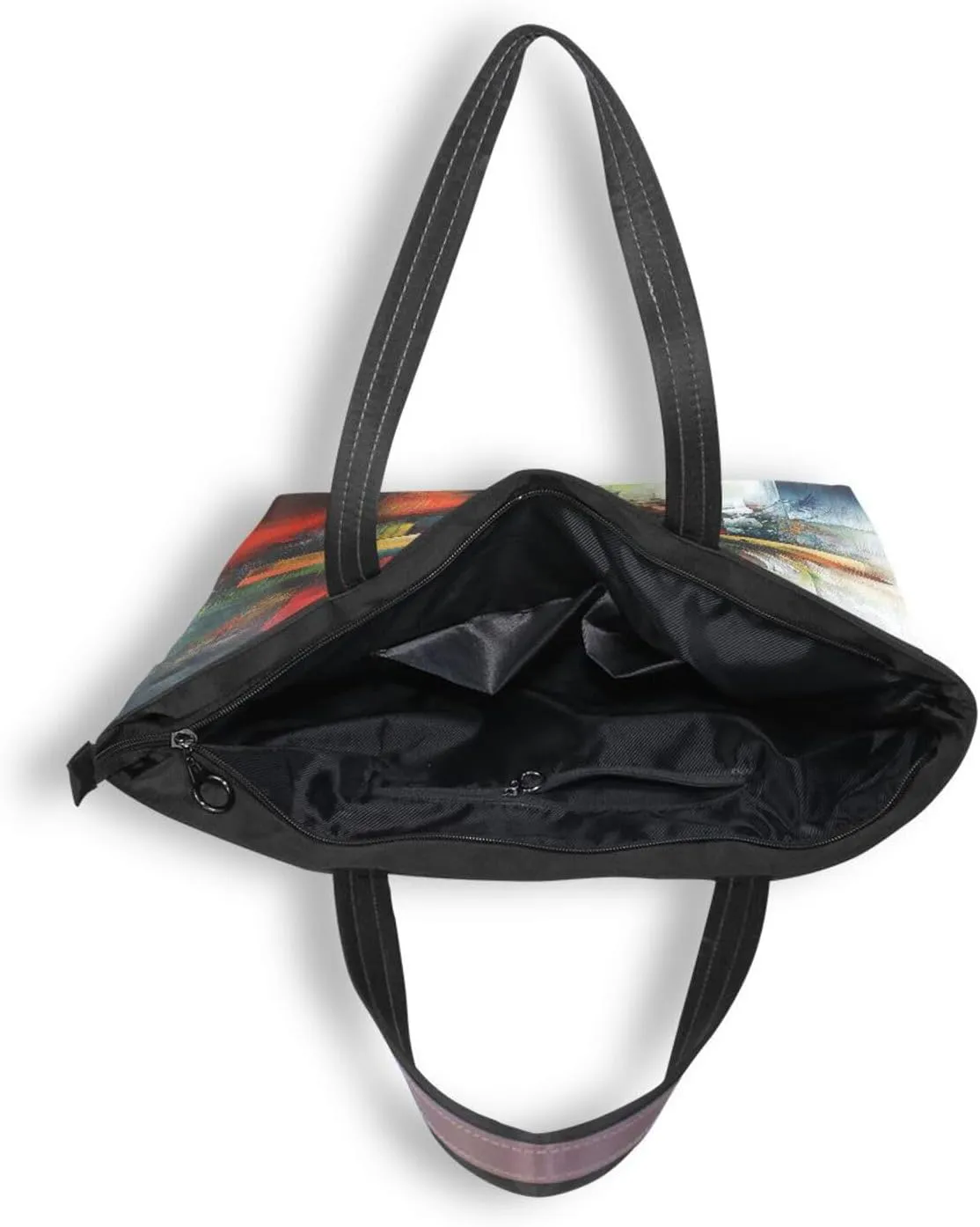 JSTEL Tote Bag for Women with Zipper,Polyester Tote Purse Holiday Tote Bag Work Handbag Women Gift
