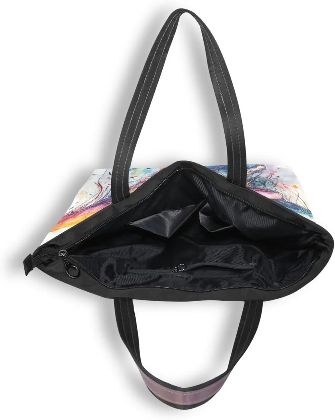 JSTEL Tote Bag for Women with Zipper,Polyester Tote Purse Holiday Tote Bag Work Handbag Women Gift