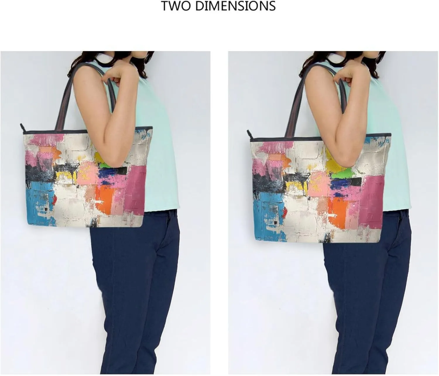 JSTEL Tote Bag for Women with Zipper,Polyester Tote Purse Holiday Tote Bag Work Handbag Women Gift