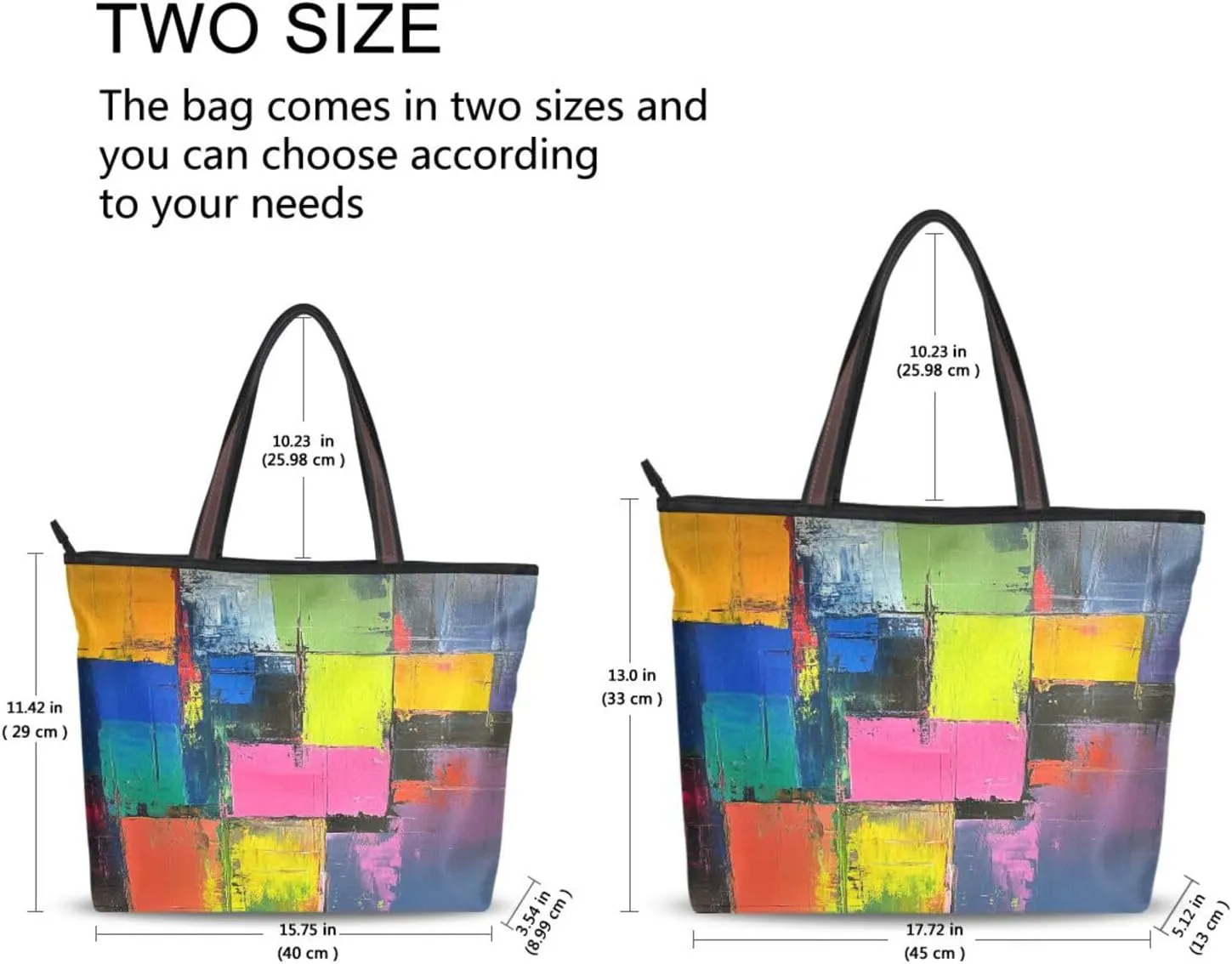 JSTEL Tote Bag for Women with Zipper,Polyester Tote Purse Holiday Tote Bag Work Handbag Women Gift