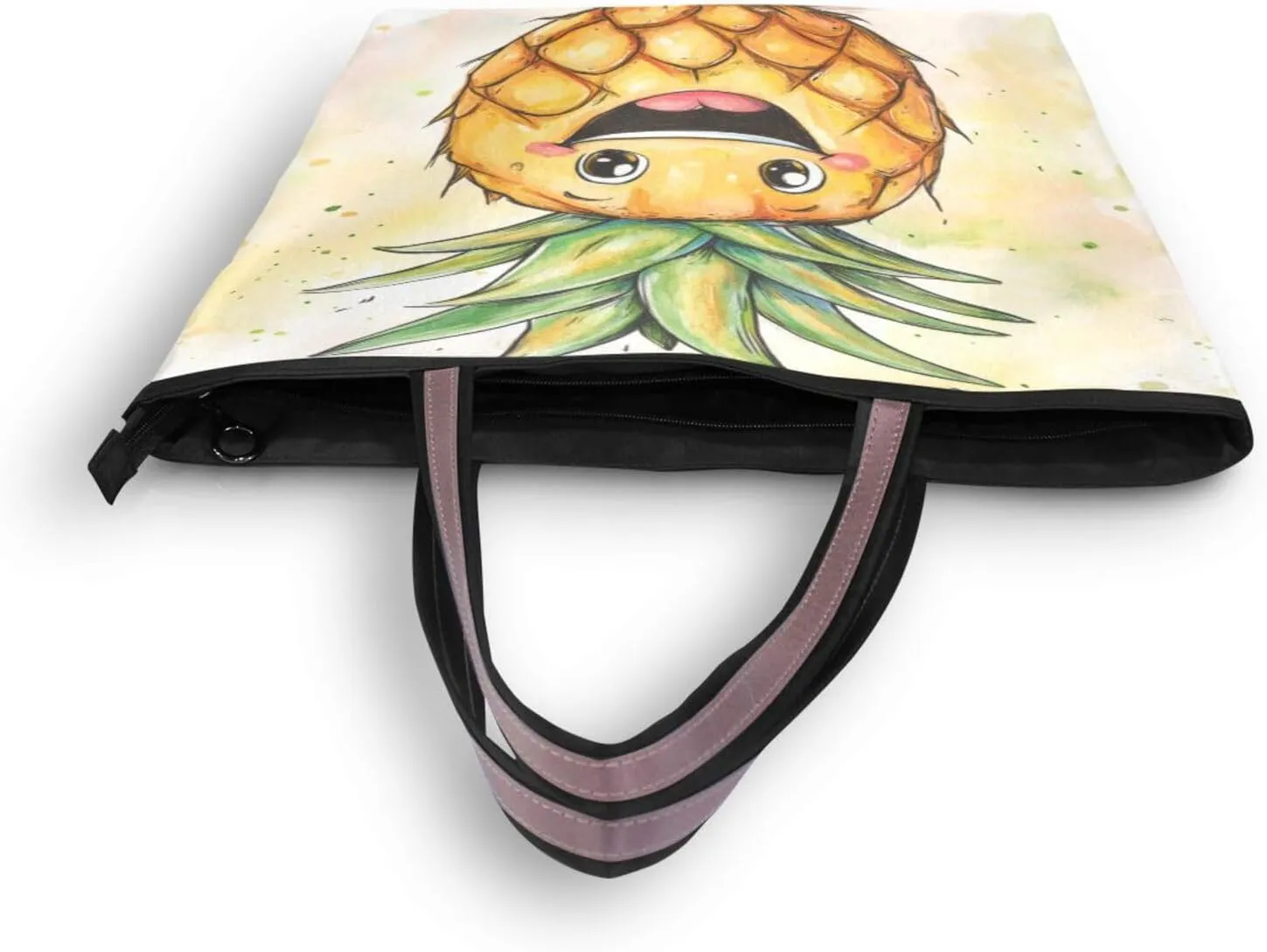 JSTEL Tote Bag for Women with Zipper,Polyester Tote Purse Holiday Tote Bag Work Handbag Women Gift