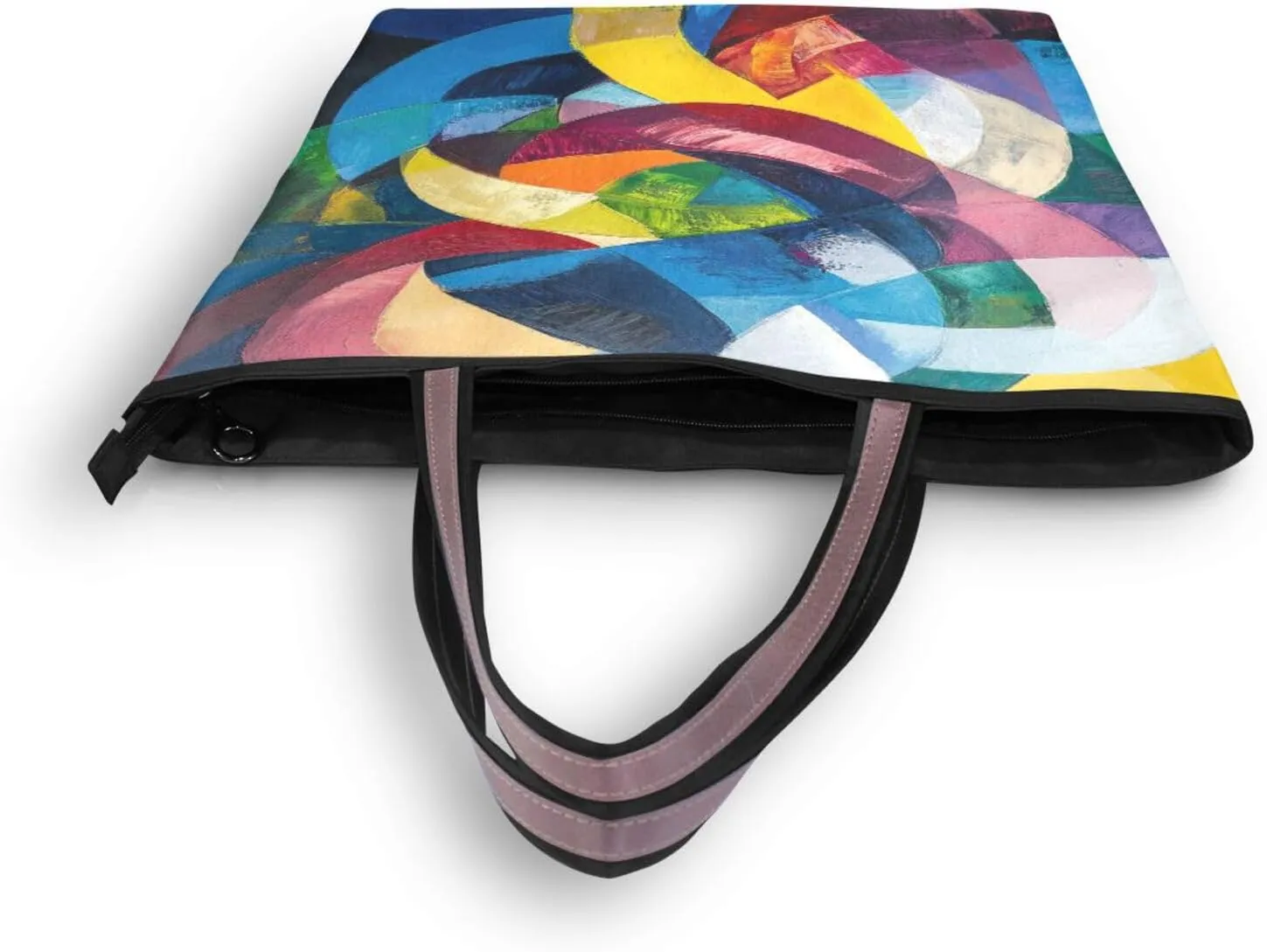 JSTEL Tote Bag for Women with Zipper,Polyester Tote Purse Holiday Tote Bag Work Handbag Women Gift