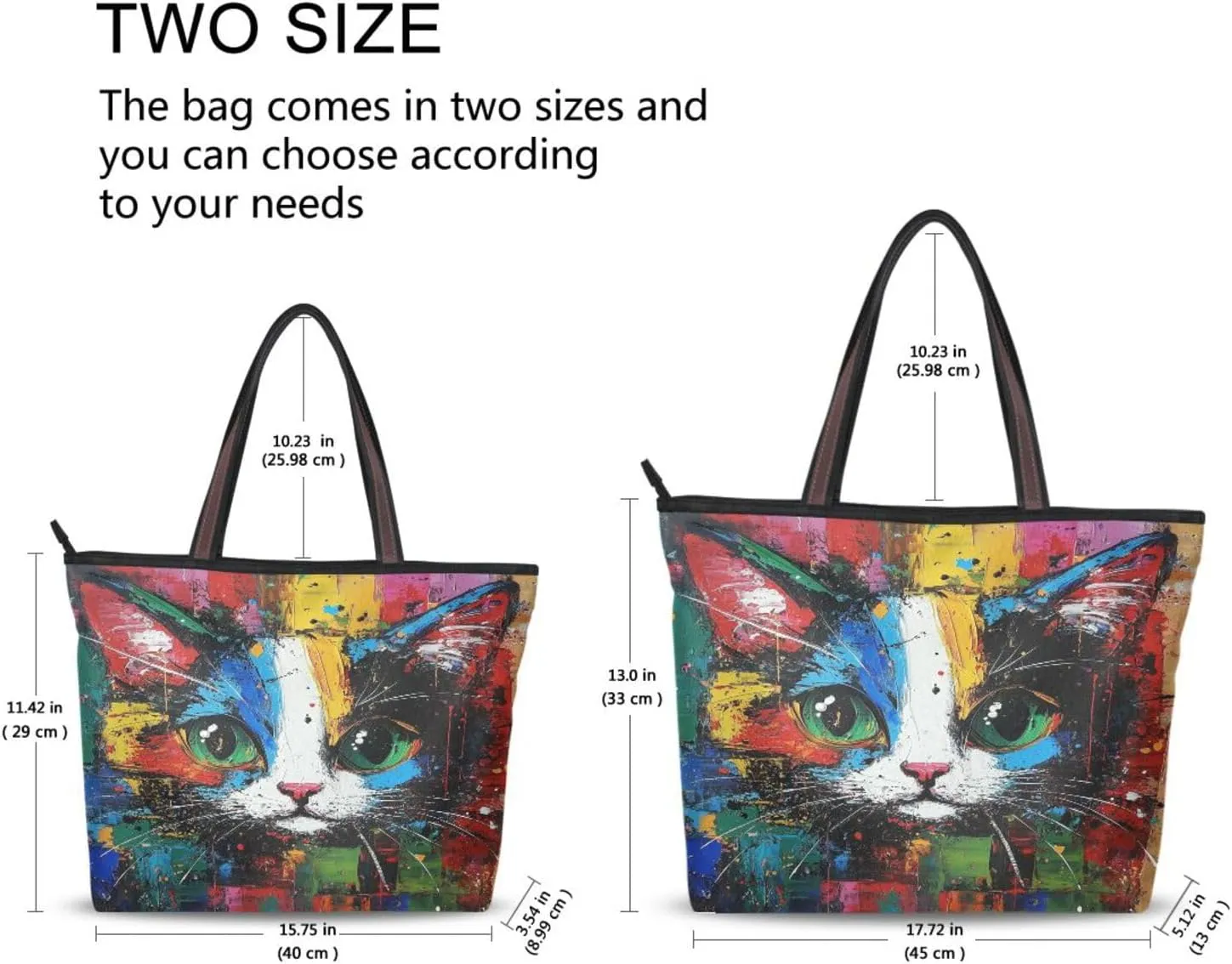 JSTEL Tote Bag for Women with Zipper,Polyester Tote Purse Holiday Tote Bag Work Handbag Women Gift