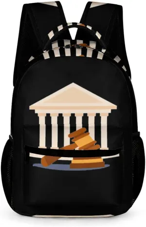 Judge's Hammer Cute Backpack Travel Work Bag with Water Bottle Pocket Adjustable Padded Shoulder Straps Daypack