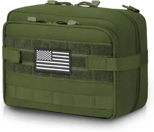 Jueachy Tactical Molle Pouch Large Admin Bag Utility Tool Pouches Molle Attachment EDC Pouches Expandable Molle Accessories Organizer Medical Pocket U.S.A Patch Included