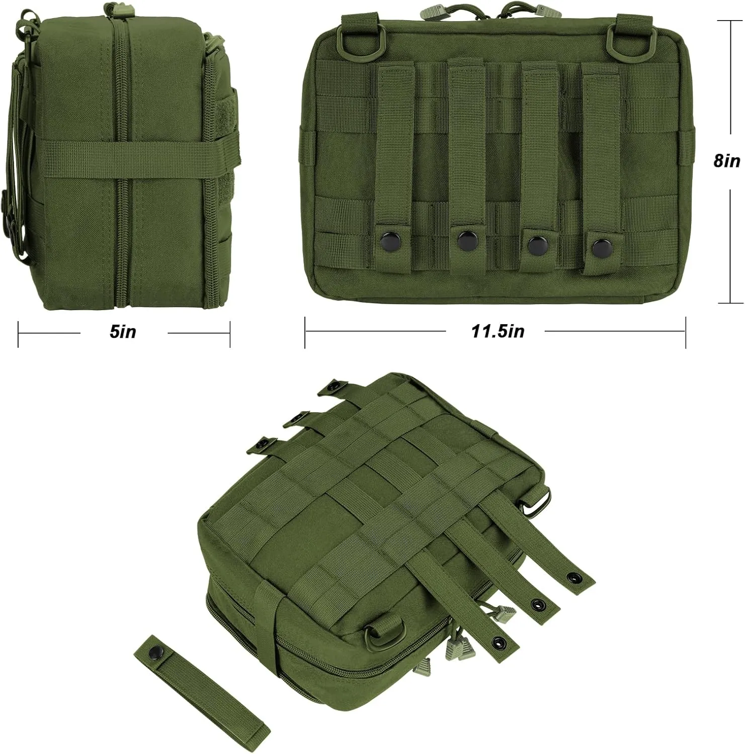 Jueachy Tactical Molle Pouch Large Admin Bag Utility Tool Pouches Molle Attachment EDC Pouches Expandable Molle Accessories Organizer Medical Pocket U.S.A Patch Included