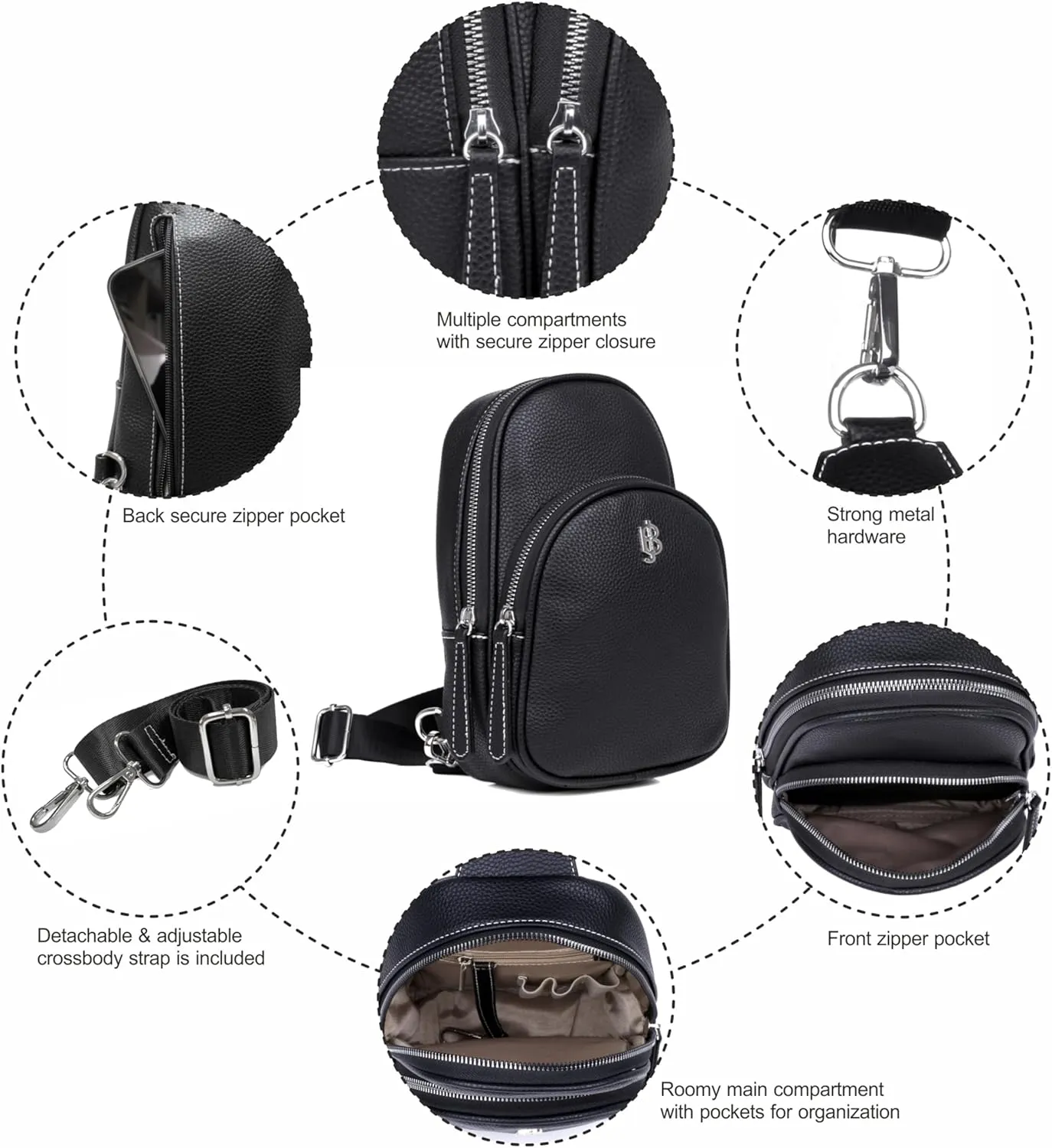 Julia Buxton Sling Bag-Vegan Leather