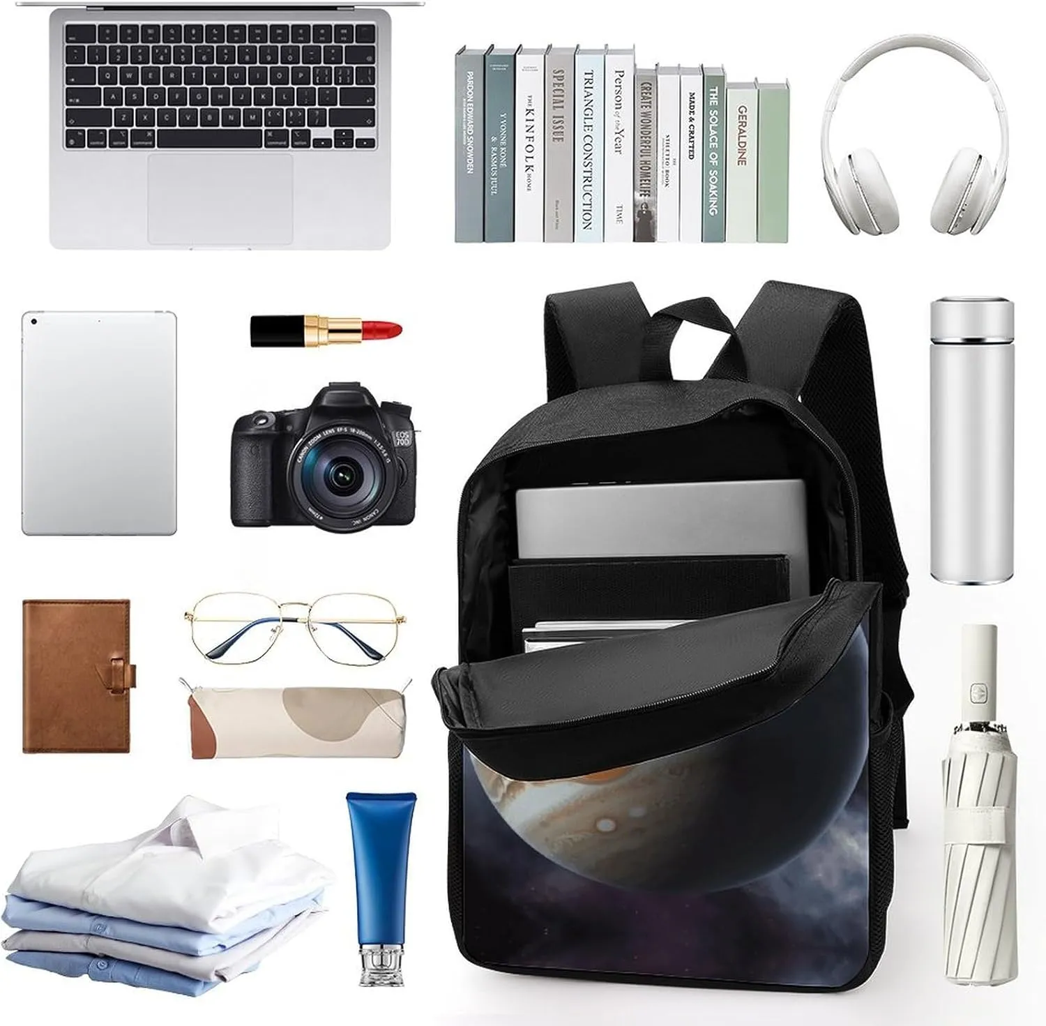 Jupiter Landscape Lightweight Backpack Casual Carry On Laptop Backpack,Hiking Bag for Camping Sports Work