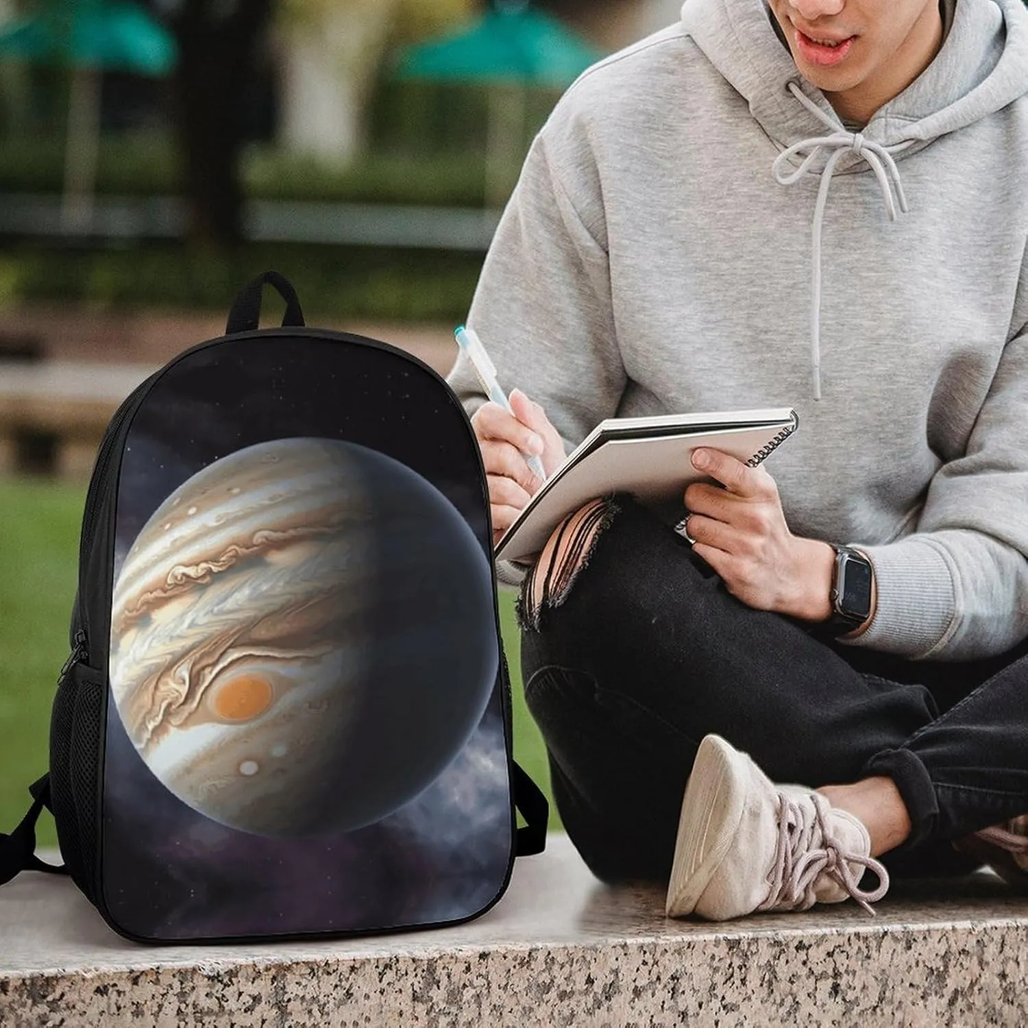 Jupiter Landscape Lightweight Backpack Casual Carry On Laptop Backpack,Hiking Bag for Camping Sports Work