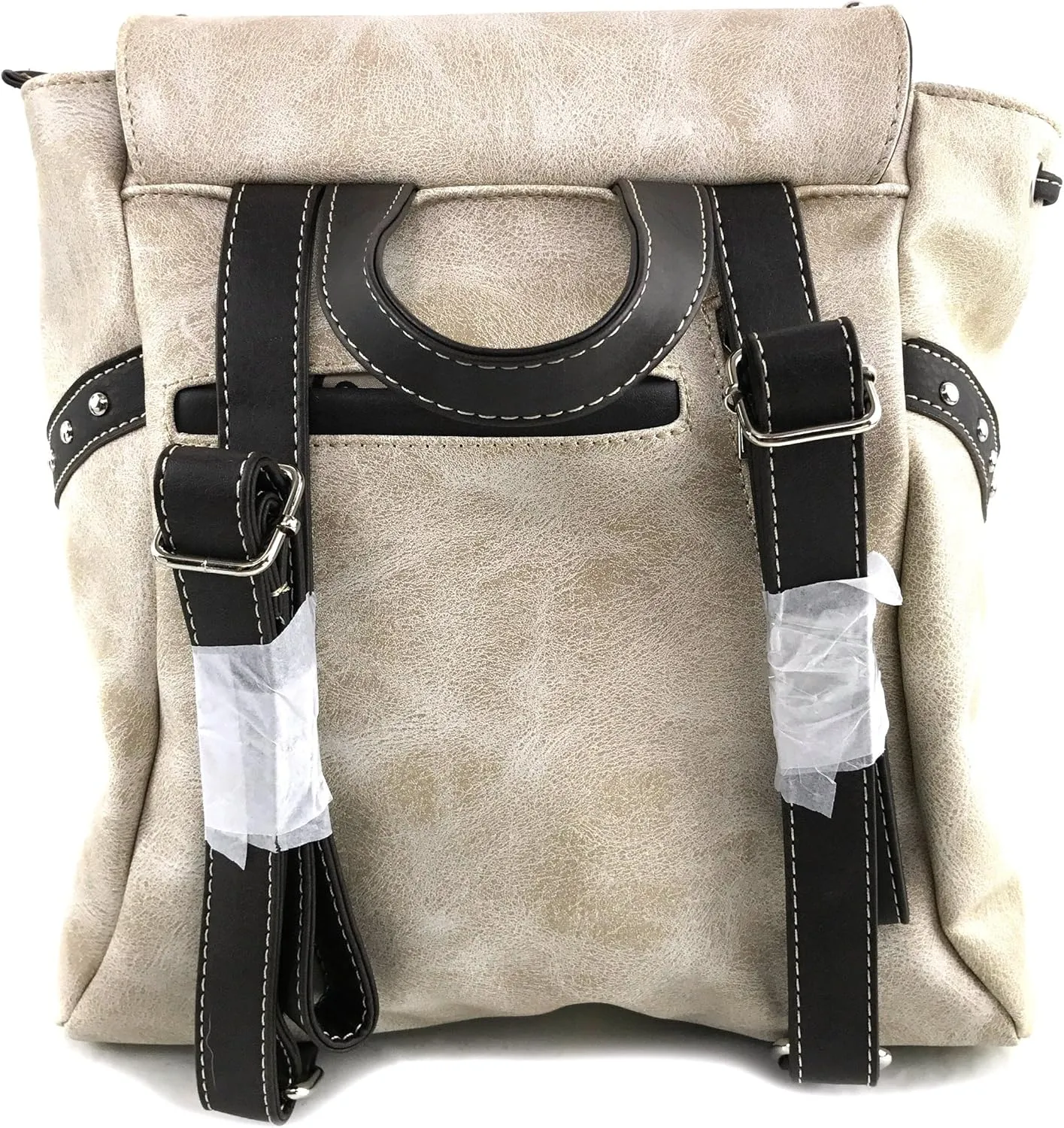 Justin West Trendy Western Cross Rhinestone Leather Conceal Carry Top Handle Square Backpack Purse