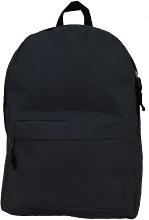 K-Cliffs Basic Backpack Classic Bookbag Simple Student School Book Bag Casual Daily Daypack 18 Inch with Padded Back & Mesh Side Pocket Black