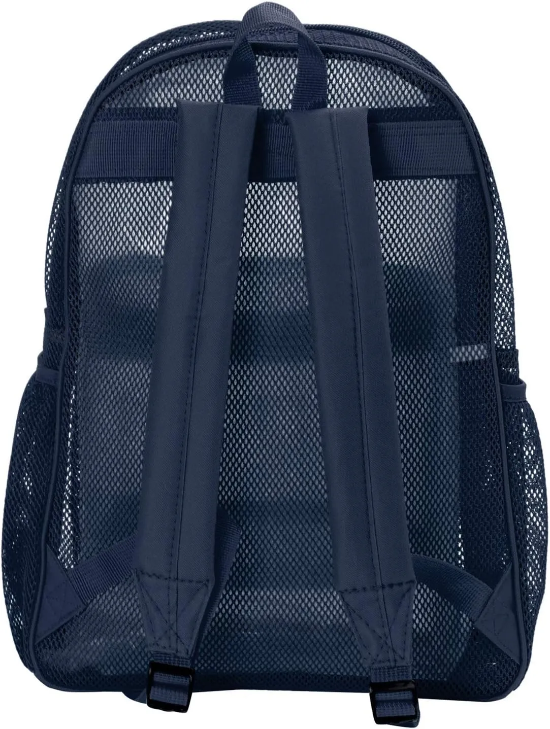 K-Cliffs Heavy Duty Mesh Backpack Quality Classic Student Net Bookbag Durable See Through Simple Netting Daypack Basic School Bag Navy