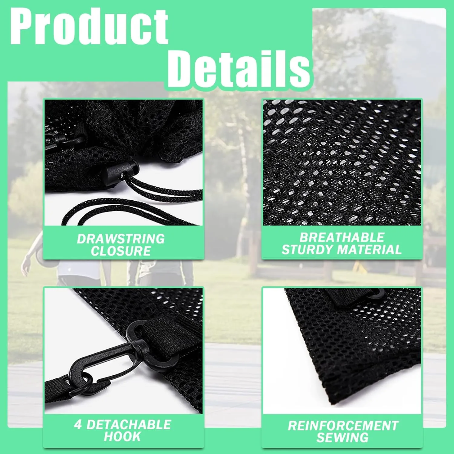 KAEGREEL Drawstring Soccer Bag Basketball Backpack for Kids Teens, Foldable Sports Bags Detachable Ball Mesh Bag for Gym Yoga Football Baseball