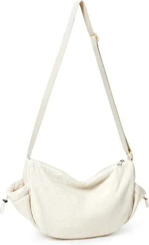 KALIDI Crossbody Purse Bag for Women Nylon Crescent Bag Men Dumpling Bag Lightweight Travel Sling Bag with Adjustable Strap