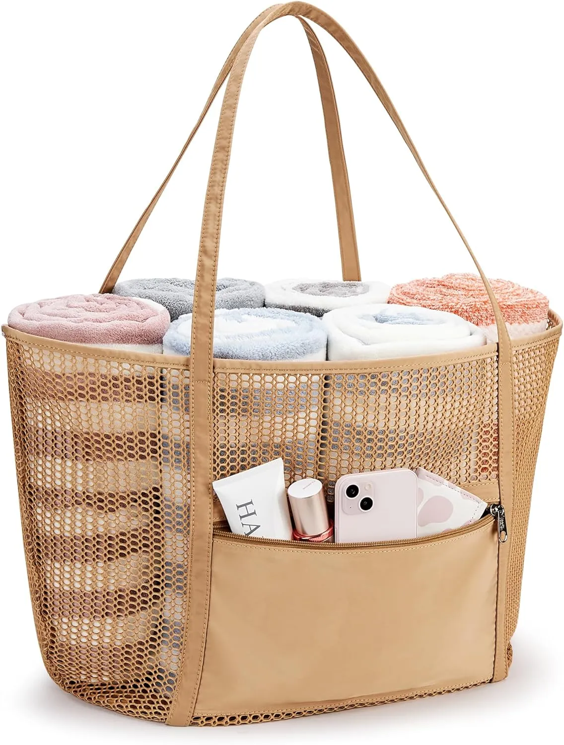 KALIDI FANCY FOREST Beach Mesh Tote Bag, Womens Shoulder handbag MAX 27L Grocery Bag