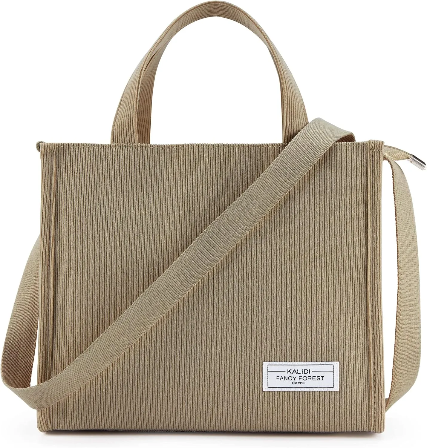 KALIDI Tote Bag for Women Corduroy Crossbody Bag Casual Zipper Tote Fashion Shoulder Handbag Hobo bag with Pockets