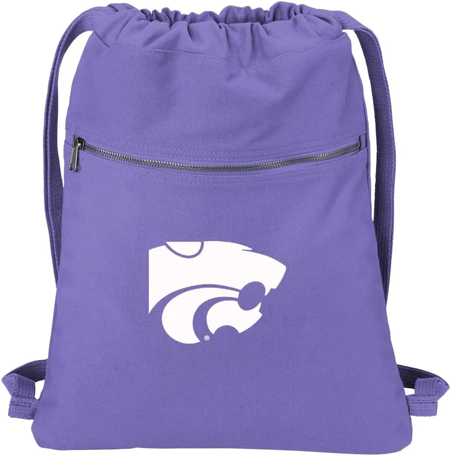 Kansas State Drawstring Backpack KSU RICH CANVAS K-State Cinch Bag (Purple)