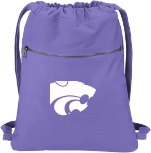 Kansas State Drawstring Backpack KSU RICH CANVAS K-State Cinch Bag (Purple)