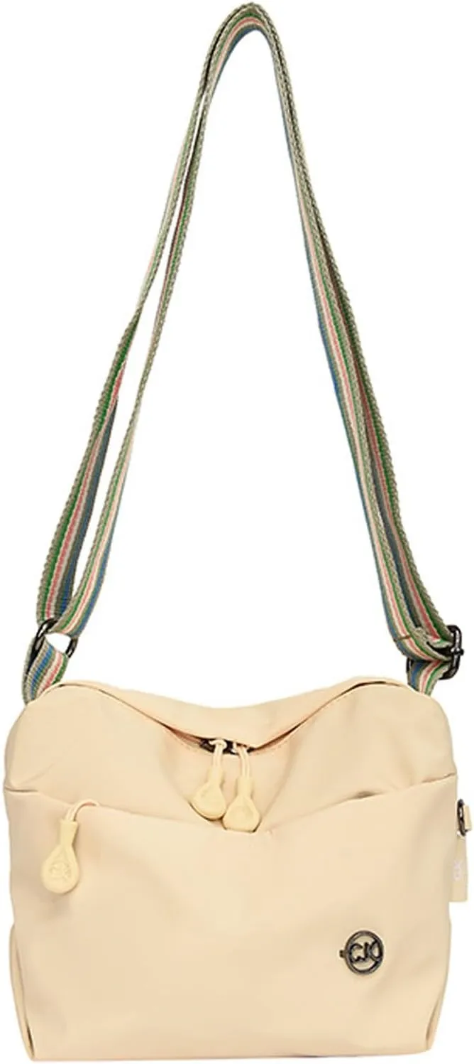 KARRESLY Nylon Crossbody Shoulder Bag Compact Casual Waterproof Sling Purse Crescent Bag with Adjustable Strap