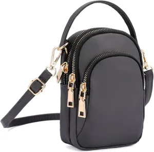 KARRESLY Small Crossbody Bag for Women Messenger Handbag Cell Phone Purses 3 Zipper Pockets Nylon Waterproof Shoulder Bag