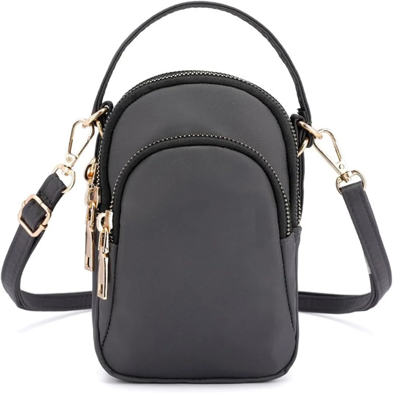 KARRESLY Small Crossbody Bag for Women Messenger Handbag Cell Phone Purses 3 Zipper Pockets Nylon Waterproof Shoulder Bag