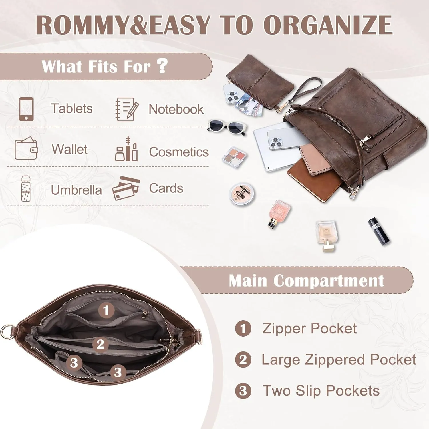 Kasqo Hobo Bags for Women,Medium Vegan Leather Handbag with Wallet Pouch Set Guitar Strap Crossbody Tote Purse Shoulder Bag