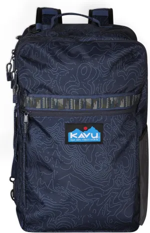 KAVU Hauler Hills Clamshell Travel Backback, Navy Topo, Medium
