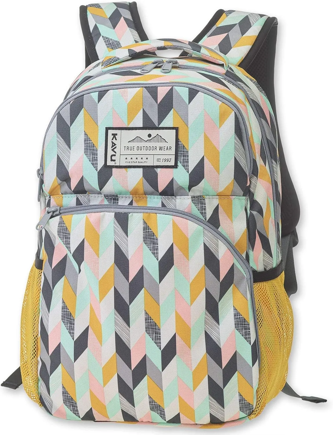 KAVU Packwood Backpack with Padded Laptop and Tablet Sleeve, Chevron Sketch