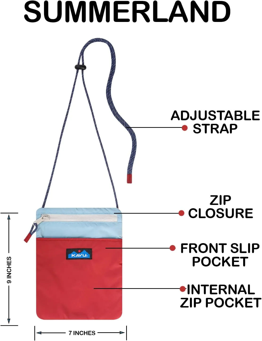 KAVU Summerland Pouch Passport Crossbody Rope Sling