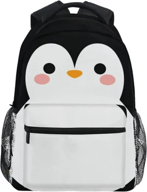 Kcldeci Penguin Laptop Backpack Student Backpacks School Bag Bookbag Travel Daypack Shoulder Bag Fits 14inch Laptop