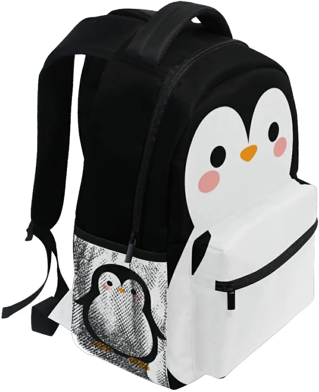 Kcldeci Penguin Laptop Backpack Student Backpacks School Bag Bookbag Travel Daypack Shoulder Bag Fits 14inch Laptop