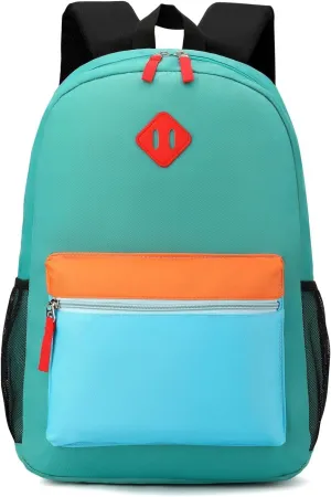 Kids Backpack Elementary School Backpacks 5-9 Years for Boys and Girls with Chest Buckle (Lake Green Blue, Large-17 H)